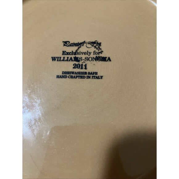 WILLIAMS-SONOMA Pasta Large Bowl "FIG"9.5’ Vintage, Crafted In Italy -2011 - Picture 14 of 15